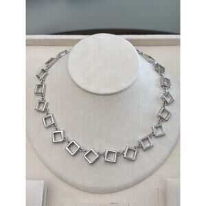 Nina Ricci Rhodium Plated Necklace 16-18”